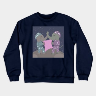 Cute elephants with pyjamas Crewneck Sweatshirt